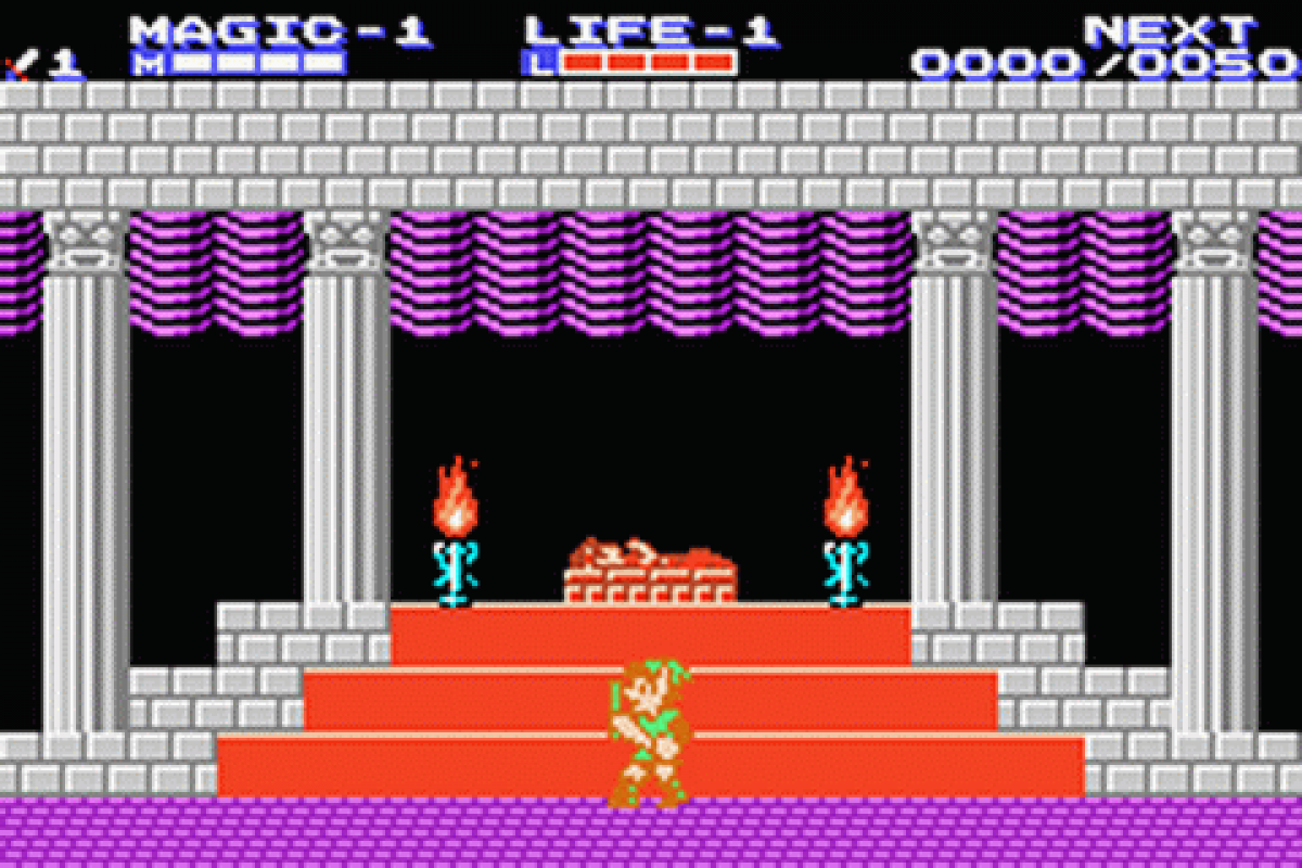 Zelda II The Adventure of Link Classic NES Series for Game Boy Advance (GBA), gameplay for a retro video game featuring action role-playing gameplay, side-scrolling combat, dungeon exploration, fantasy adventure, and classic Nintendo action