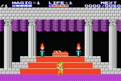 Zelda II The Adventure of Link Classic NES Series for Game Boy Advance (GBA), gameplay for a retro video game featuring action role-playing gameplay, side-scrolling combat, dungeon exploration, fantasy adventure, and classic Nintendo action