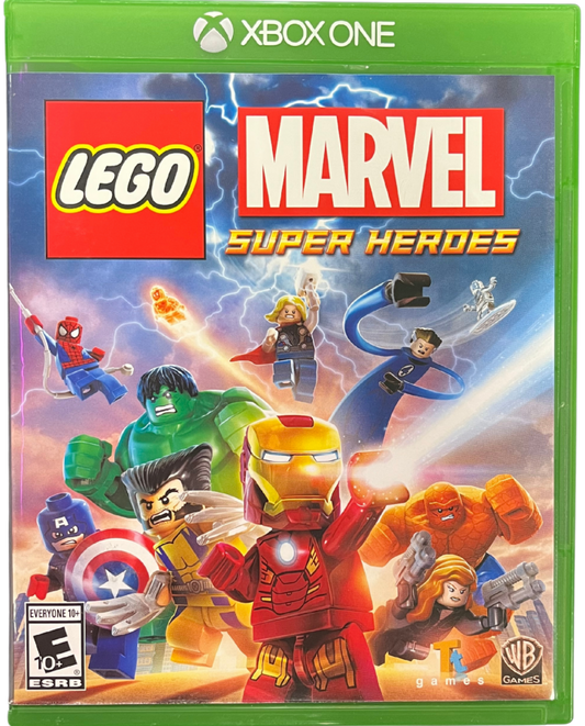 LEGO Marvel Super Heroes Xbox One for retro video game enthusiasts featuring action adventure gameplay LEGO styled superhero characters open world exploration cooperative puzzle solving comic inspired missions humorous storytelling and collectible gaming appeal cover art 