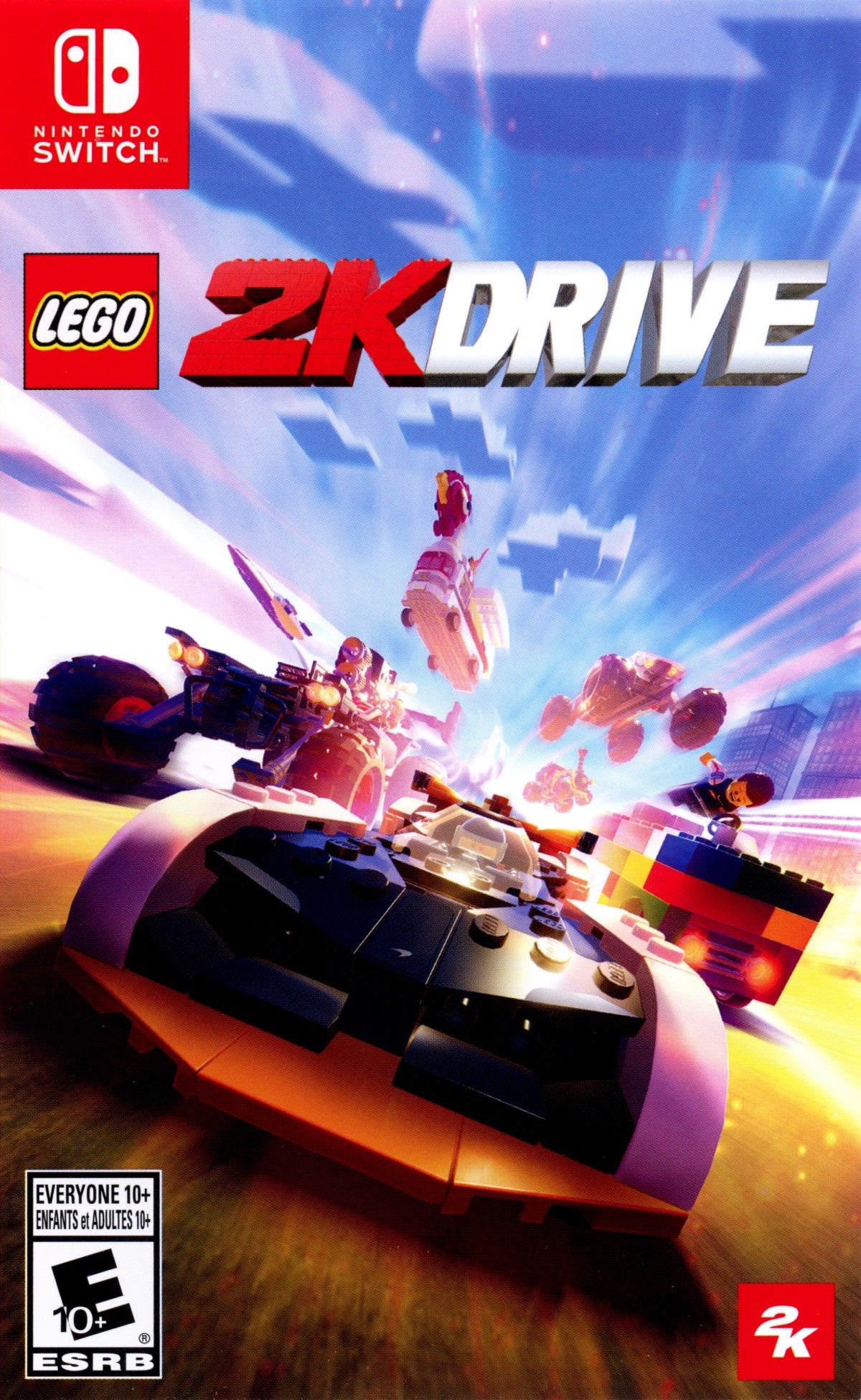 LEGO 2K Drive Nintendo Switch open world racing game vehicle transformation brick building customization cover art