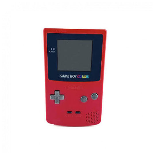 Berry Red Game Boy Color GBC Console handheld gaming system featuring vibrant berry red finish portable Nintendo gaming classic Game Boy Color hardware built-in controls cartridge game support colorful LCD display and collectible retro gaming appeal front of console