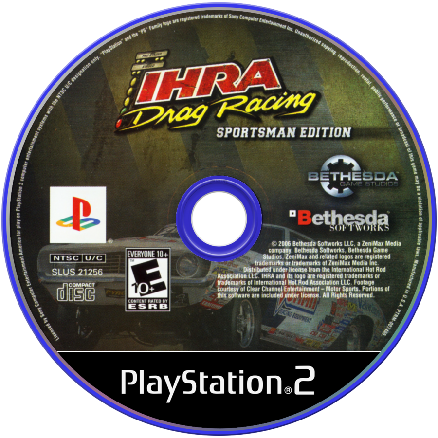 IHRA Drag Racing Sportsman Edition disc art for Playstation 2 (PS2) video game