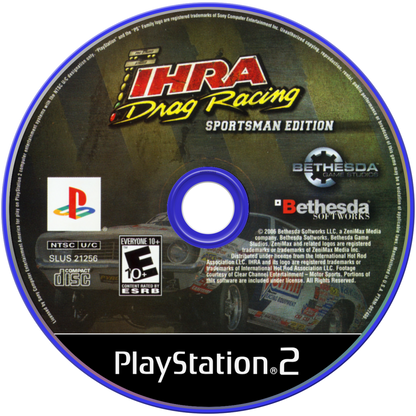 IHRA Drag Racing Sportsman Edition disc art for Playstation 2 (PS2) video game