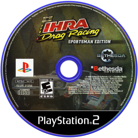 IHRA Drag Racing Sportsman Edition disc art for Playstation 2 (PS2) video game