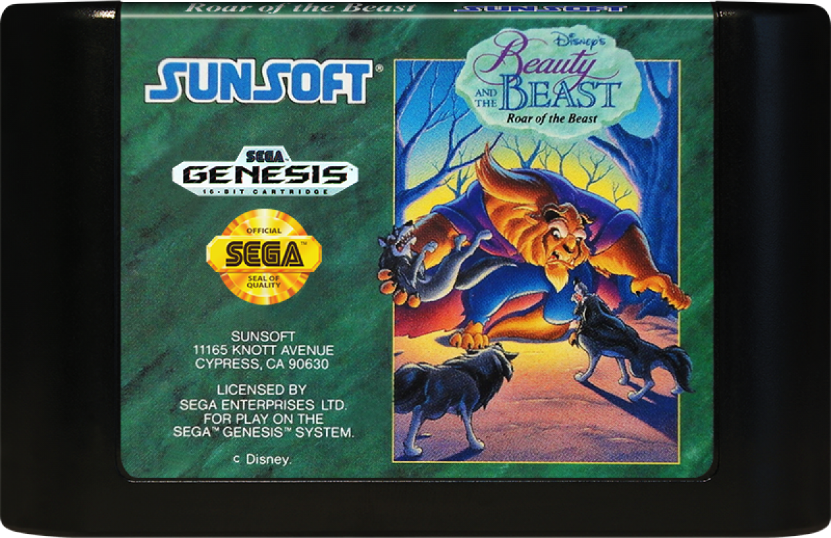 Disneys Beauty and the Beast Roar of the Beast Sega Genesis retro video game action platformer cartridge (1993)