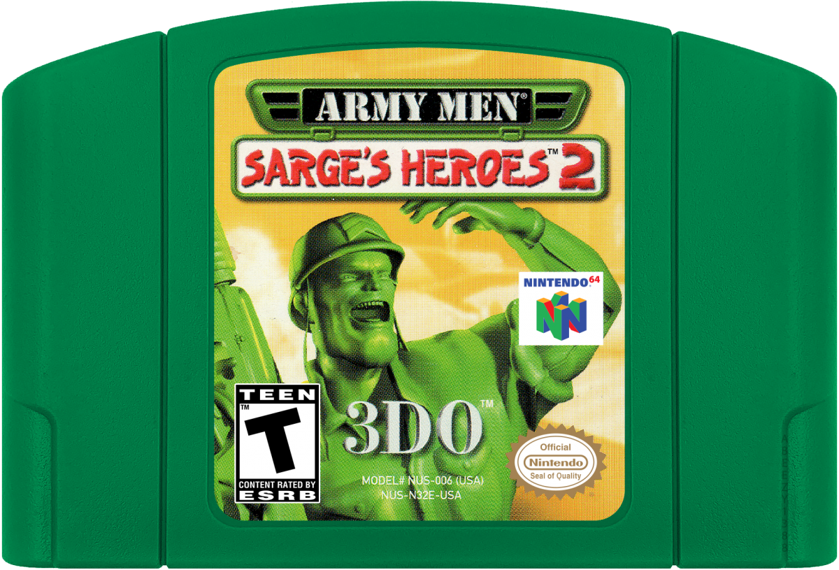 Army Men: Sarge's Heroes 2 [Green Cart] cartridge for Nintendo 64 (N64) video game