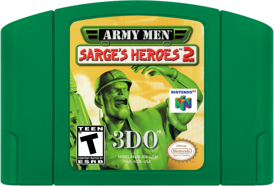 Army Men: Sarge's Heroes 2 [Green Cart] cartridge for Nintendo 64 (N64) video game