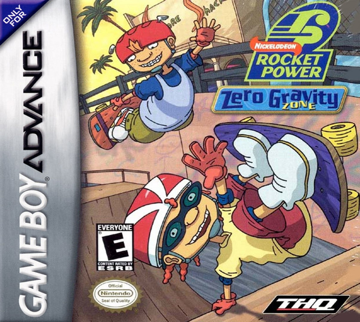 Rocket Power Zero Gravity Zone Game Boy Advance GBA video game, action sports platformer, Nickelodeon cartoon-based gameplay, handheld console title cover art 