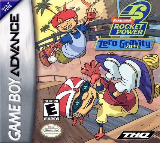 Rocket Power Zero Gravity Zone Game Boy Advance GBA video game, action sports platformer, Nickelodeon cartoon-based gameplay, handheld console title cover art 
