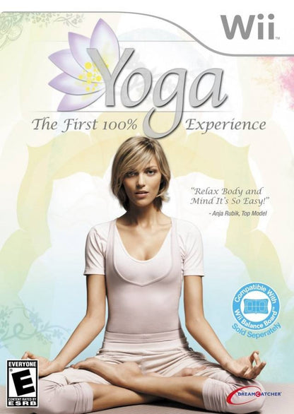 Yoga cover art for Nintendo Wii (Wii) featuring guided yoga routines with motion‑based controls, relaxing environments, and exercises designed to improve balance, flexibility, and mindfulness.
