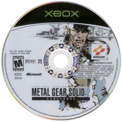 Metal Gear Solid 2: Substance retro Xbox video game Metal Gear Solid 2 Substance stealth action tactical espionage gameplay story driven infiltration third person stealth mechanics console title Xbox release disc