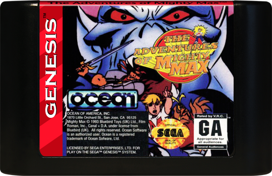 The Adventures of Mighty Max Sega Genesis retro video game action platformer cartridge (1994)