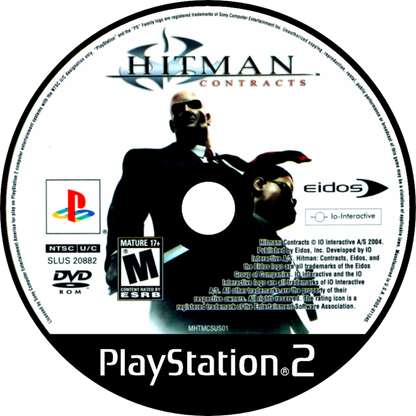 Hitman: Contracts disc art for Playstation 2 (PS2) video game