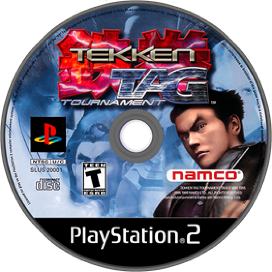 Tekken Tag Tournament PlayStation 2 PS2 video game, fighting action, tag-team battles, classic Tekken series title disc
