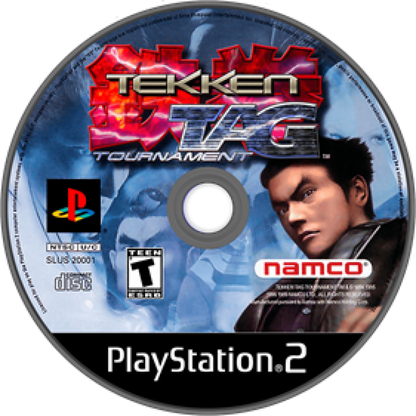 Tekken Tag Tournament PlayStation 2 PS2 video game, fighting action, tag-team battles, classic Tekken series title disc
