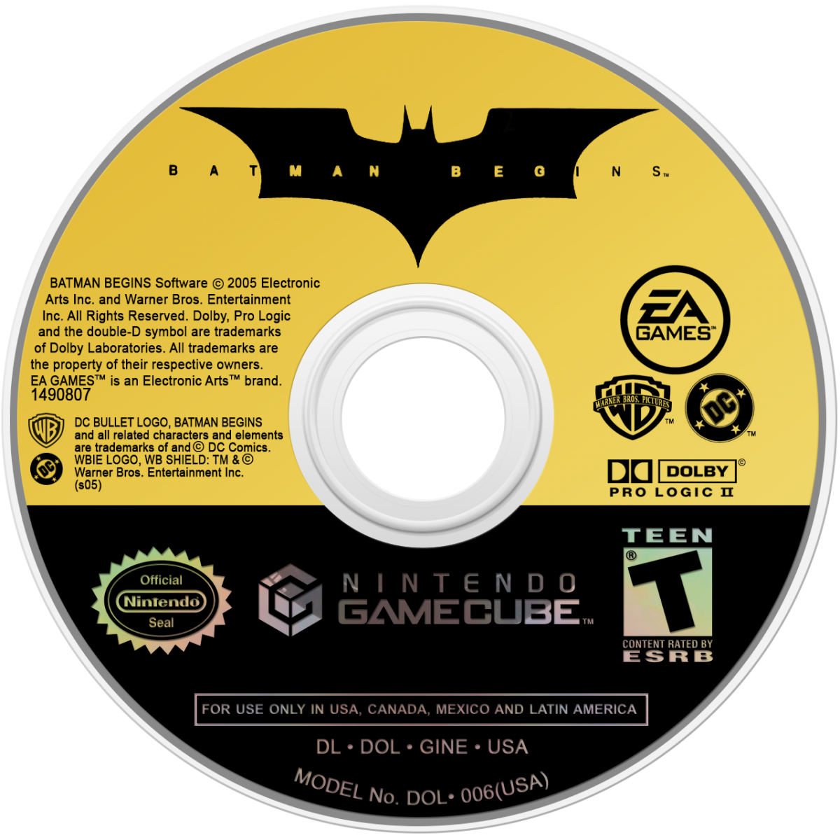 Batman Begins GameCube GC video game, action stealth adventure, superhero gameplay, movie tie-in, combat and stealth mechanics, Nintendo GameCube title disc
