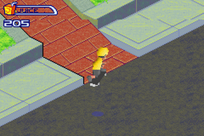 Backyard Skateboarding for Game Boy Advance with kid-friendly skateboarding action and trick-based gameplay screenshot