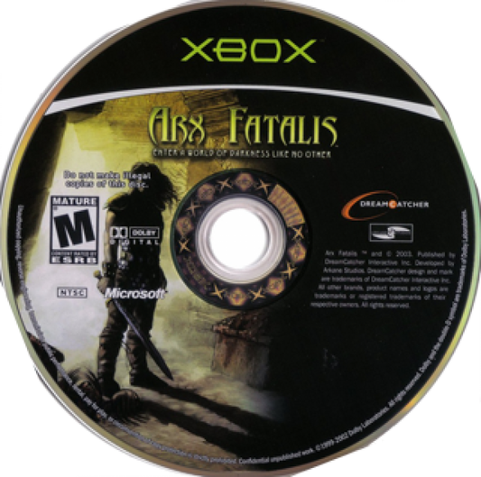 Arx Fatalis disc art for Xbox (XBOX) video game 