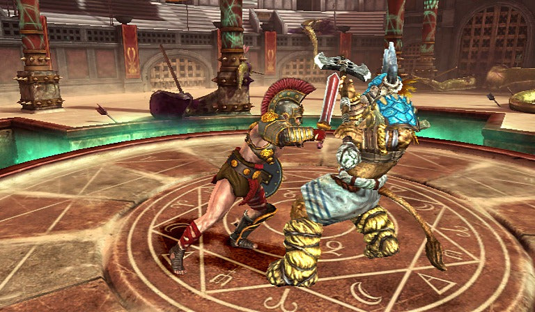 Tournament of Legends gameplay for Nintendo Wii (Wii) featuring mythological 3D arena battles with motion‑controlled weapons, magical attacks, and legendary warriors.