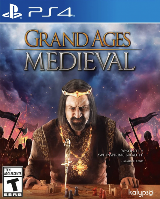 Grand Ages: Medieval – PlayStation 4 (PS4) video game cover image, real-time strategy and city-building game by Gaming Minds Studios and Kalypso Media