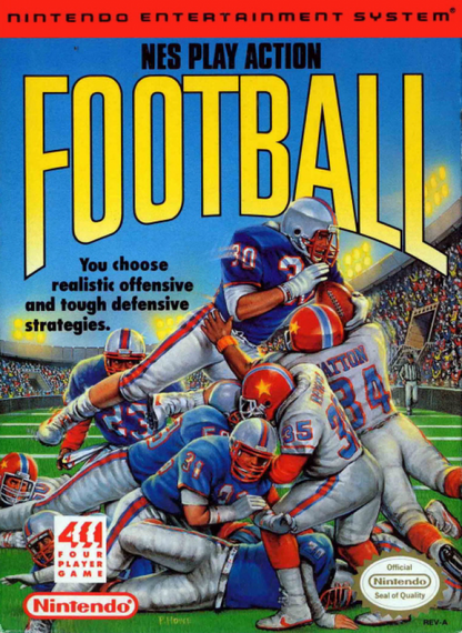 NES Play Action Football cover art for Nintendo Entertainment System (NES) retro video game