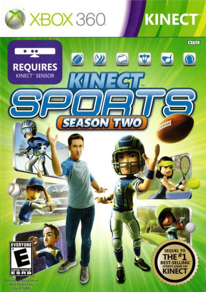 Kinect Sports: Season Two cover art for Xbox 360 (X360) motion-controlled sports party video game