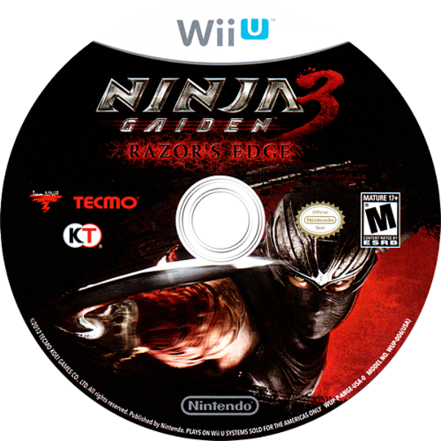 Ninja Gaiden 3: Razor's Edge disc cover art for Nintendo Wii U (WiiU) video game