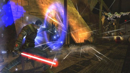 Star Wars: The Force Unleashed – PlayStation 2 (PS2) video game gameplay, action-adventure lightsaber combat.
