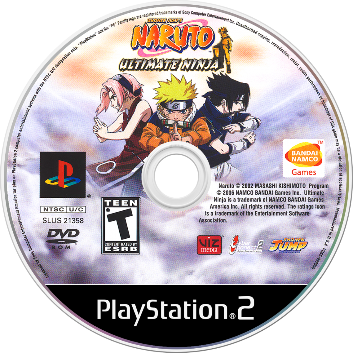 Naruto Ultimate Ninja PlayStation 2 PS2 for retro video game enthusiasts featuring anime fighting gameplay fast paced ninja battles cel shaded visuals special jutsu attacks story based missions iconic Naruto characters and collectible gaming appeal disc