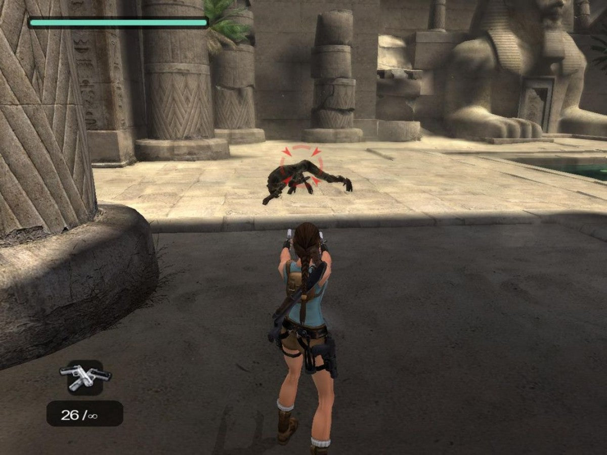 Tomb Raider Anniversary PS2 Sony PlayStation 2 action adventure game Lara Croft platforming puzzle solving exploration remake classic Tomb Raider Core Design Crystal Dynamics third person adventure PlayStation 2 software video game title gameplay