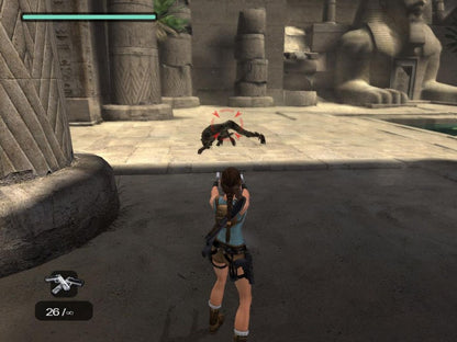 Tomb Raider Anniversary PS2 Sony PlayStation 2 action adventure game Lara Croft platforming puzzle solving exploration remake classic Tomb Raider Core Design Crystal Dynamics third person adventure PlayStation 2 software video game title gameplay