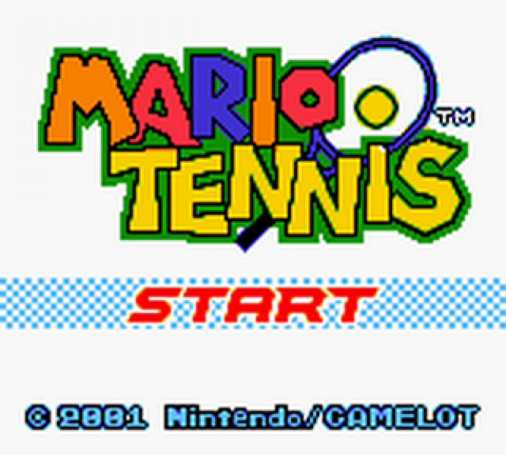 Mario Tennis cover art for Game Boy Color GBC video game start menu
