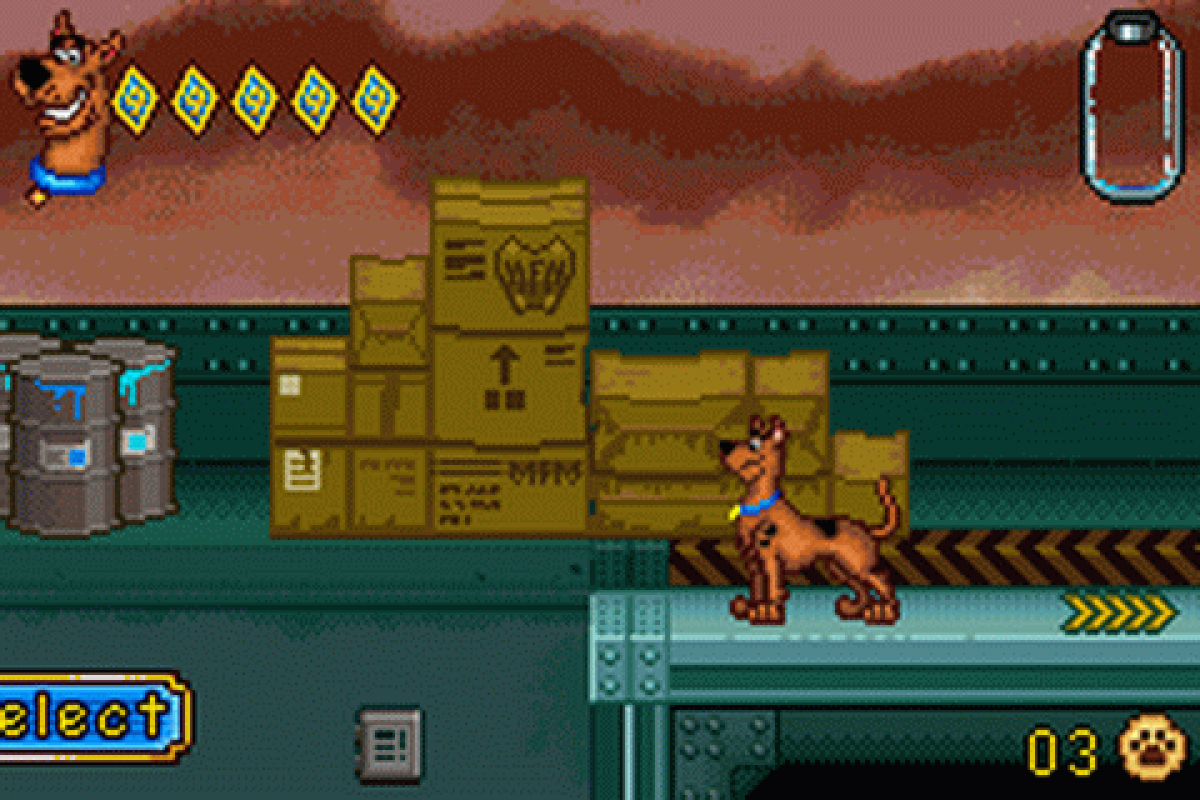 Scooby Doo: Cyber Chase / Mystery Mayhem gameplay art for Game Boy Advance (GBA) video game 