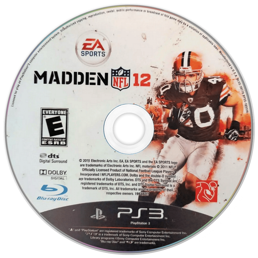 Madden NFL 12 disc art for PlayStation 3 (PS3) video game