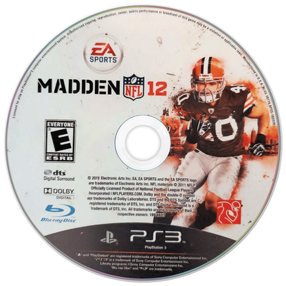 Madden NFL 12 disc art for PlayStation 3 (PS3) video game