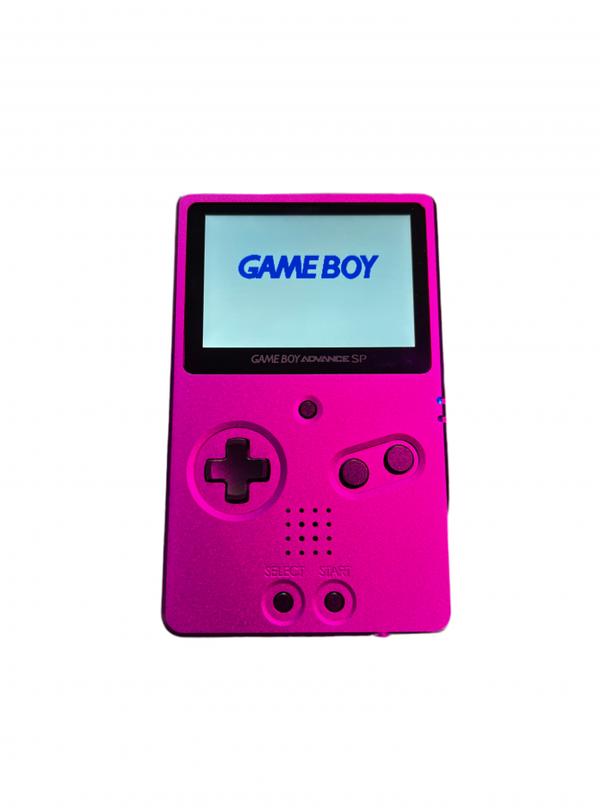 Game Boy Advance SP IPS Screen Mod with custom shell handheld console