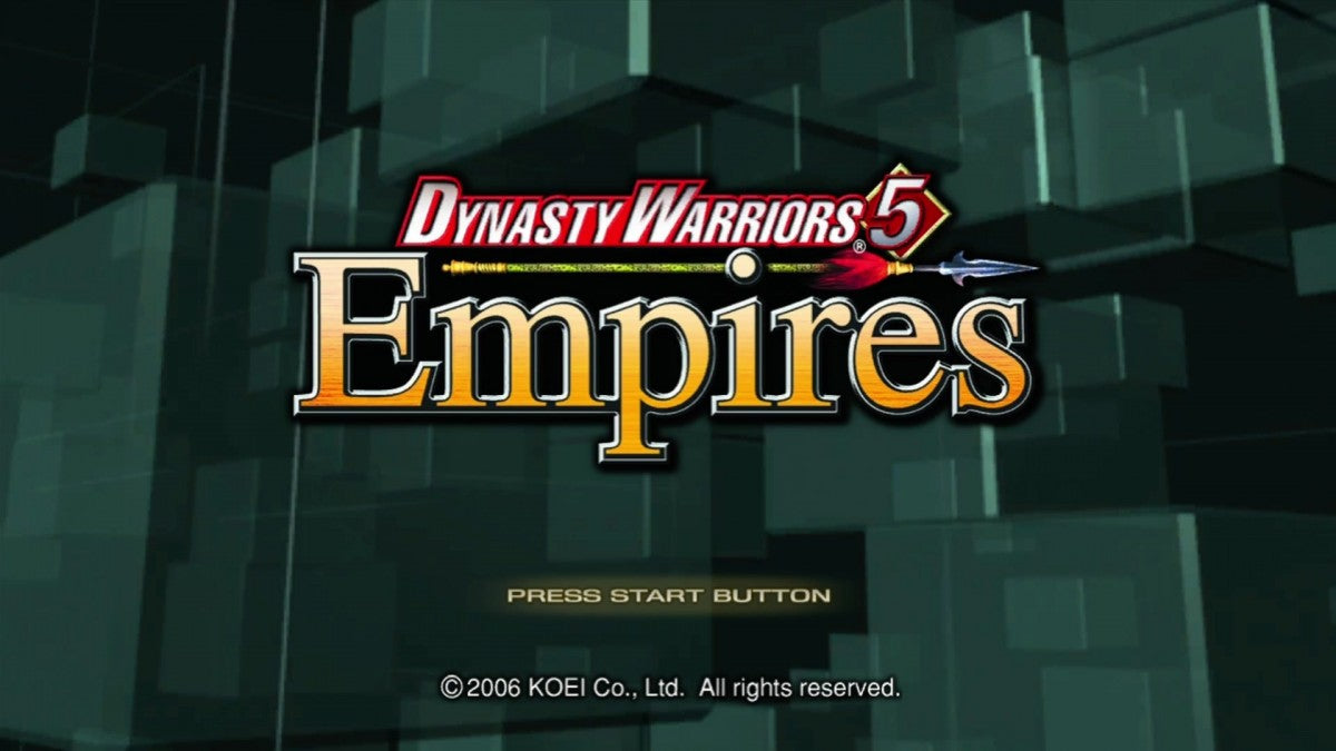 Dynasty Warriors 5: Empires start screen for Xbox 360 (X360) hack-and-slash action video game