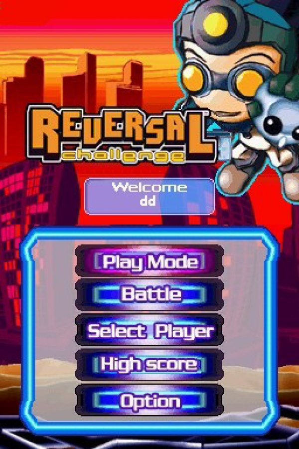 Reversal Challenge start screen for Nintendo DS (DS) board game strategy video game