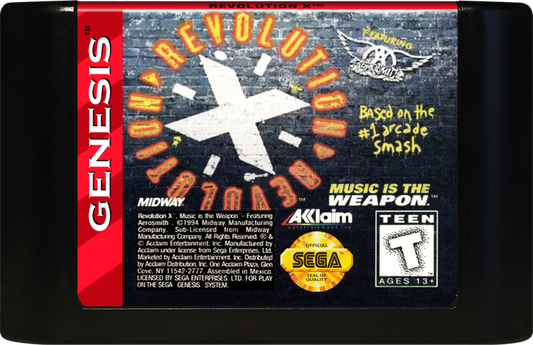 Revolution X cartridge for Sega Genesis (GEN) video game