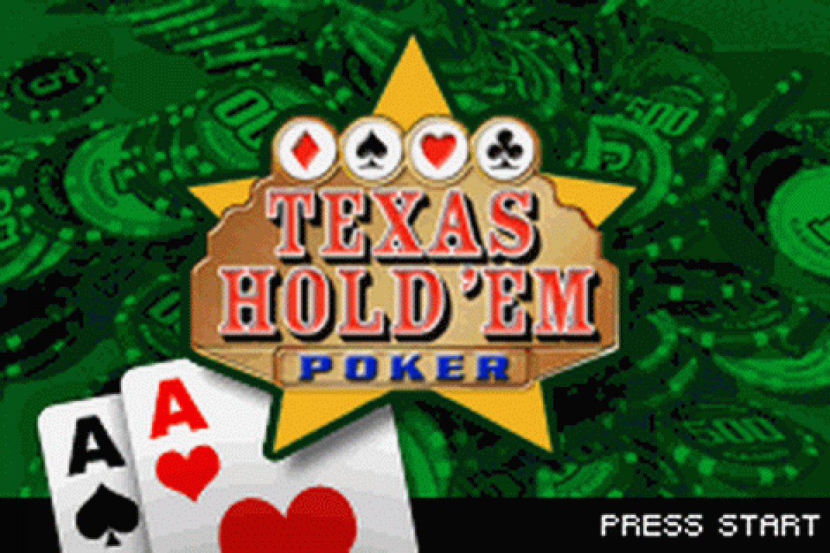 Texas Hold ’Em Poker Game Boy Advance GBA video game, card game simulation, casino-style gameplay, handheld console titlescreen