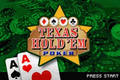 Texas Hold ’Em Poker Game Boy Advance GBA video game, card game simulation, casino-style gameplay, handheld console titlescreen