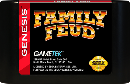 Family Feud cartridge for Sega Genesis (GEN) video game