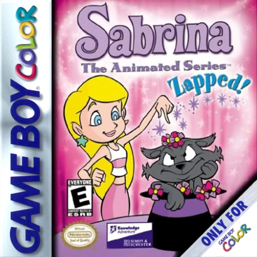 Sabrina The Animated Series: Zapped Nintendo Game Boy Color GBC for action adventure retro video game fans featuring magical spells fantasy exploration platforming challenges cartoon inspired gameplay whimsical environments classic handheld gaming collectible gaming appeal front cover art