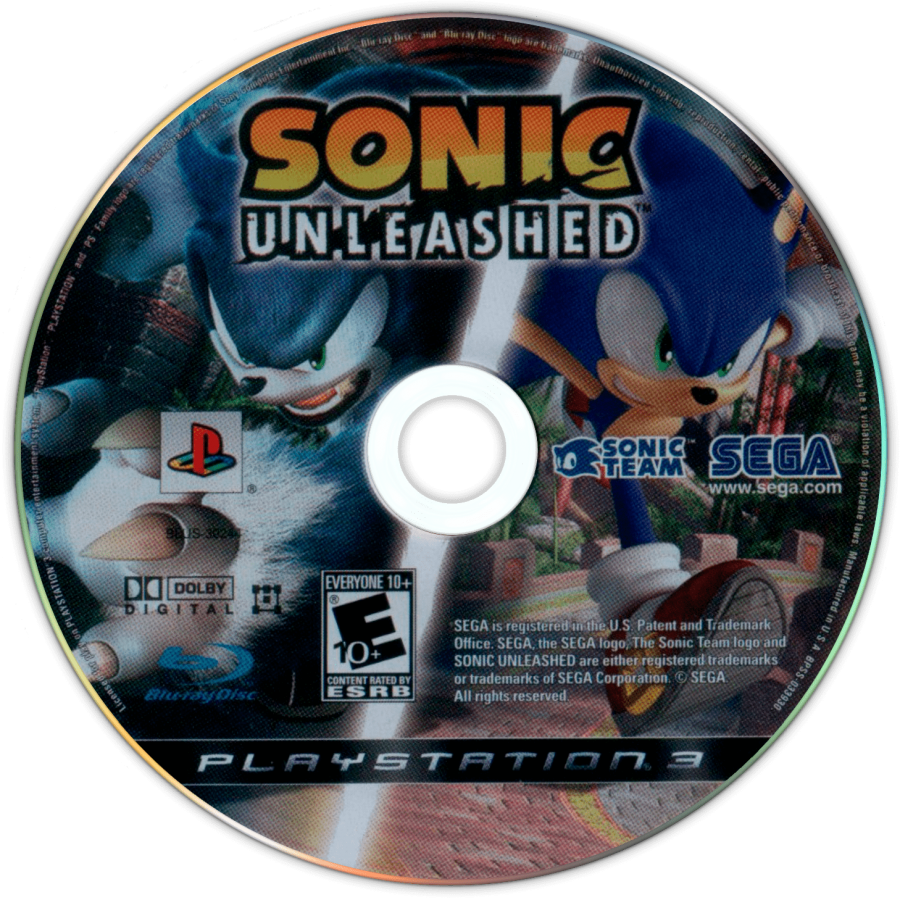 Sonic Unleashed PlayStation 3 PS3 video game featuring Sonic the Hedgehog action platforming gameplay high speed running stages Werehog combat adventure exploration colorful environments enemy battles special abilities and classic PlayStation 3 gameplay retro video game collection collectible gaming appeal disc