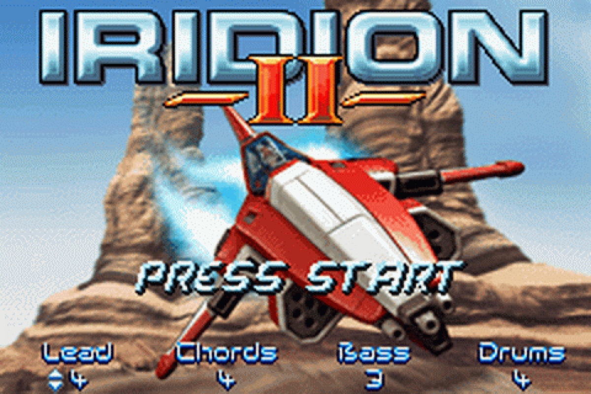 Iridion II start menu for Game Boy Advance GBA video game