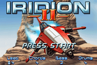 Iridion II start menu for Game Boy Advance GBA video game