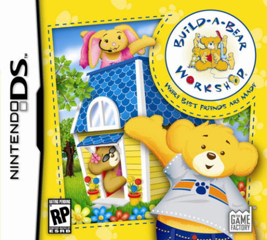 Build-A-Bear Workshop Nintendo DS video game, virtual toy creation and customization, family-friendly gameplay, handheld console title front cover