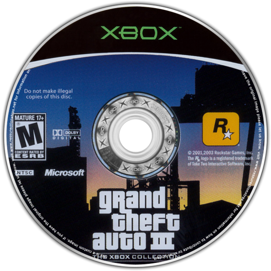 Grand Theft Auto III: The XBox Collection disc art for Xbox (XBOX) video game 