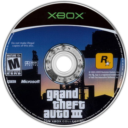 Grand Theft Auto III: The XBox Collection disc art for Xbox (XBOX) video game 