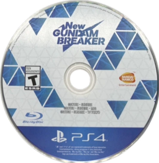 New Gundam Breaker – PlayStation 4 (PS4) video game disc, mecha action combat game.